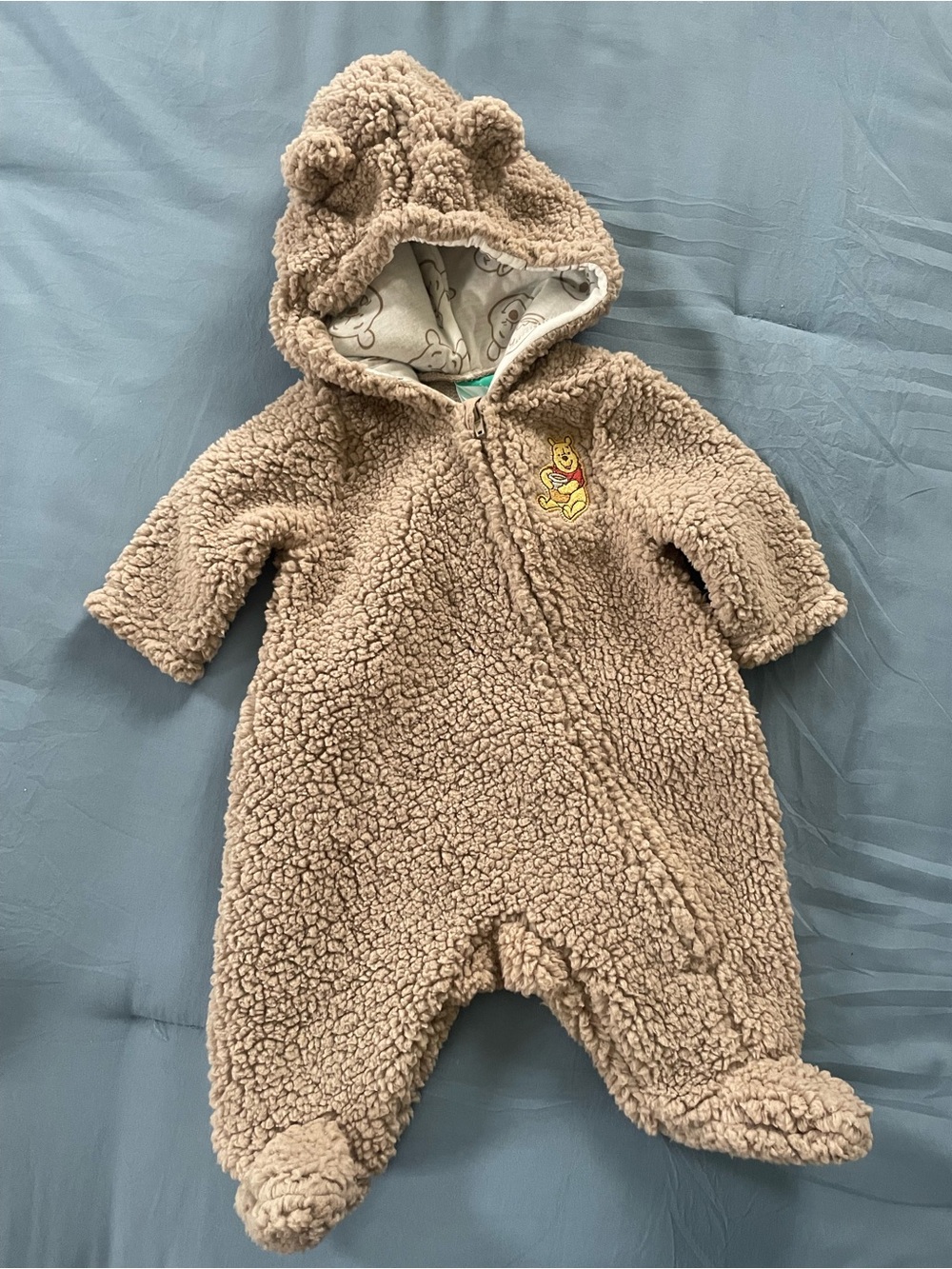 Disney Bear Sherpa Footed One-Piece - Winnie the Pooh